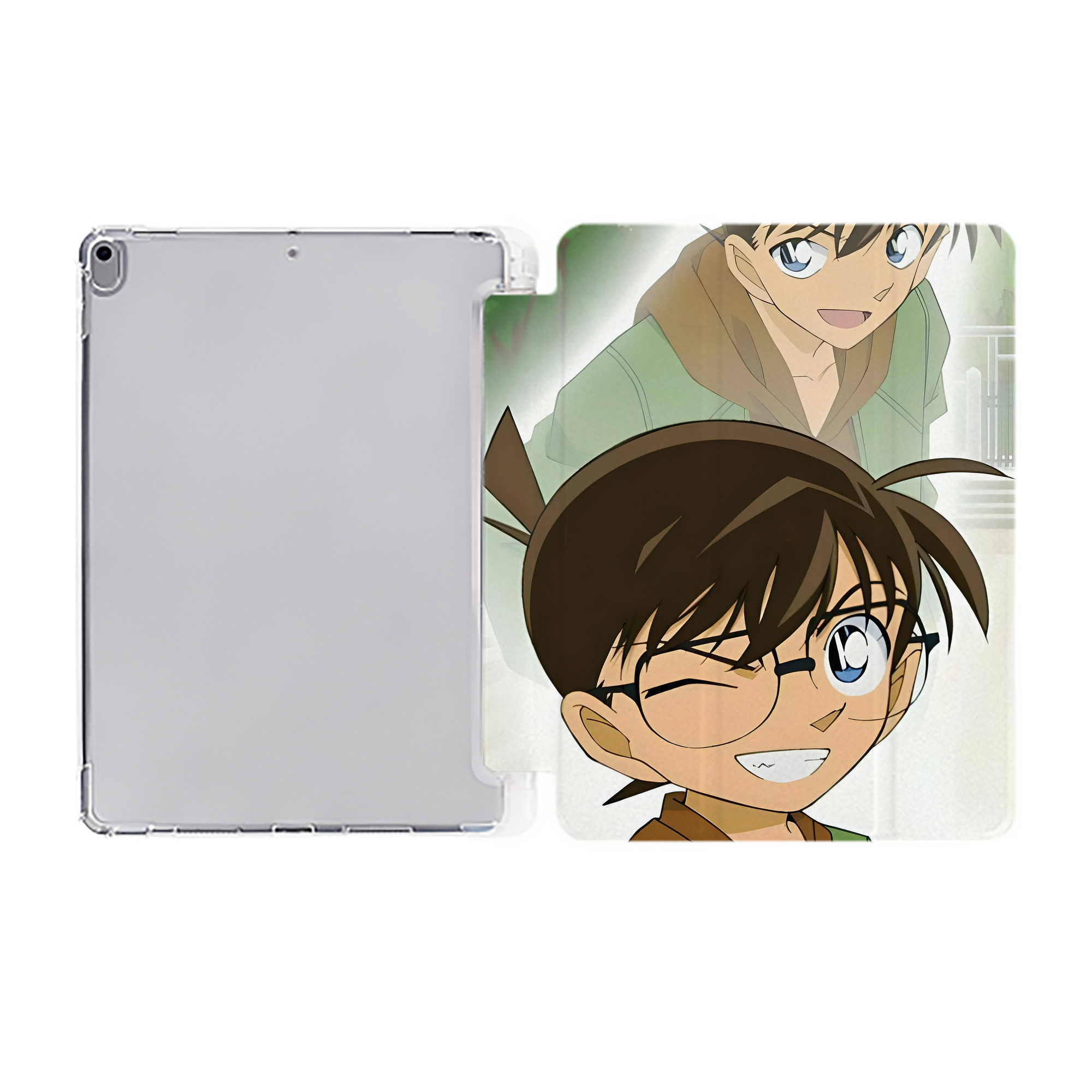 （画像用） 名探偵コナン Detective Conan IPad ケース ペン収納付き 三つ折りスタンド PUレザー×シリコン 対応機種9.5/10.5/10.9インチ